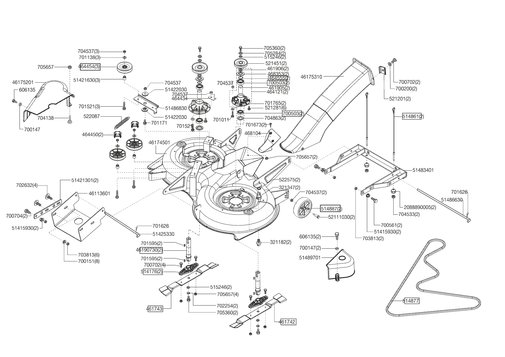 Keilriemen Mähwerk passend für AL-KO T15-92 HD Rasentraktor