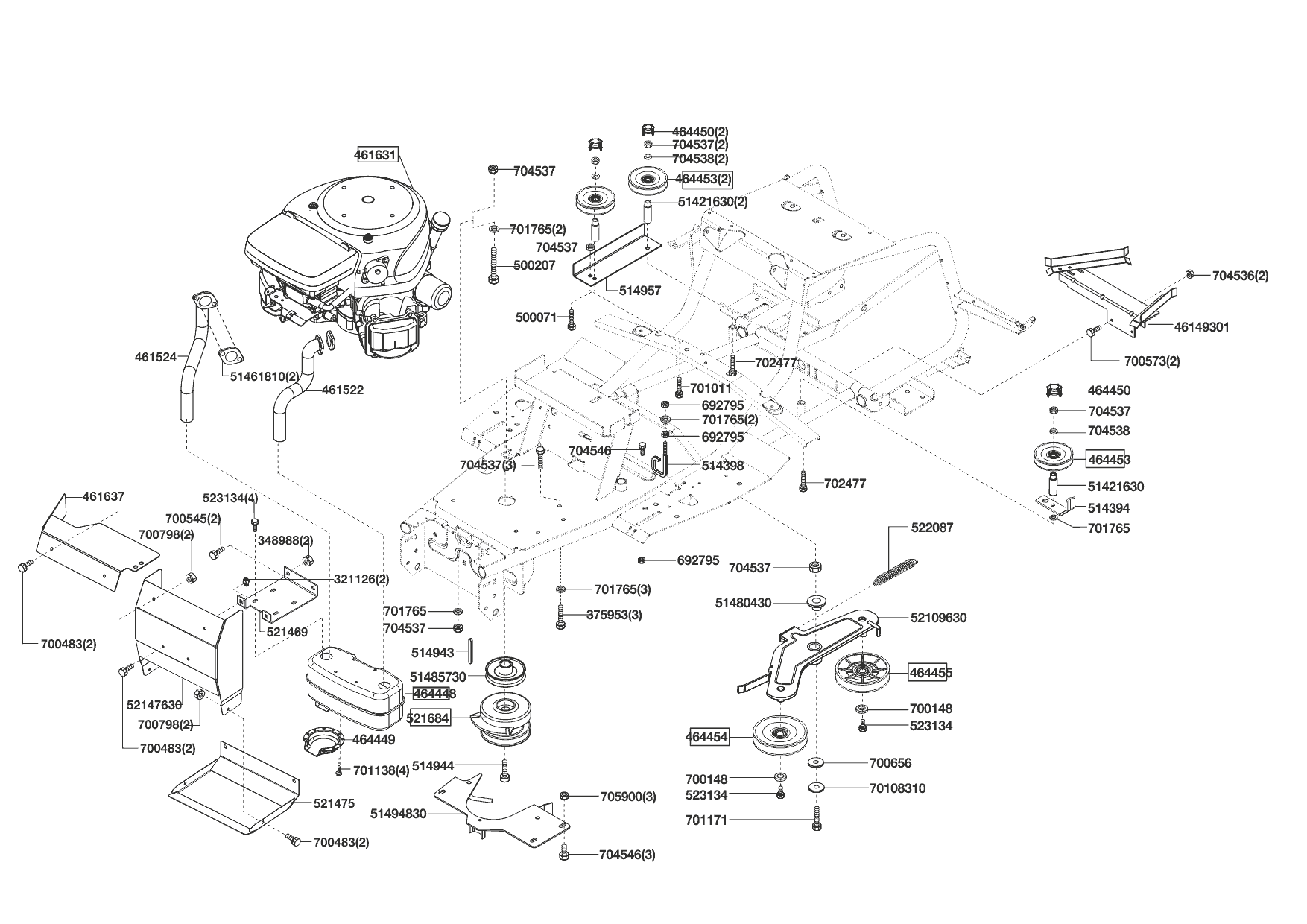 Ersatzteile und Zeichnung von Powerline für Rasentraktor T 16-92 HD-H